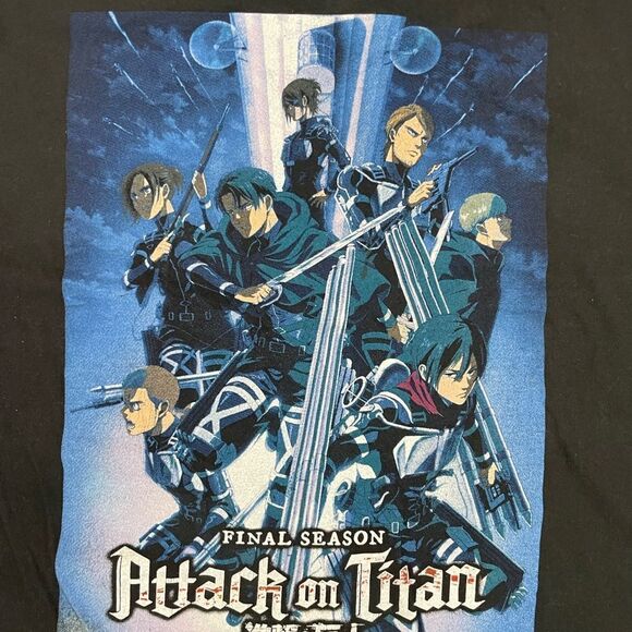 Attack Of Titan Final Season Graphic T-shirt Men XL Black Short Sleeve - Picture 2 of 7